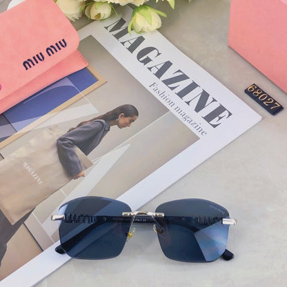 MIU MIU RUNWAY SQUARE SUNGLASSES 503005 IN METAL