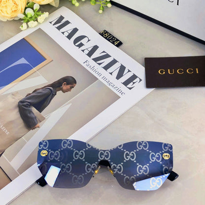 GUCCI MIRRORED BUTTERFLY FRAME SUNGLASSES 571497 IN ACETATE EMBOSSED LOGO