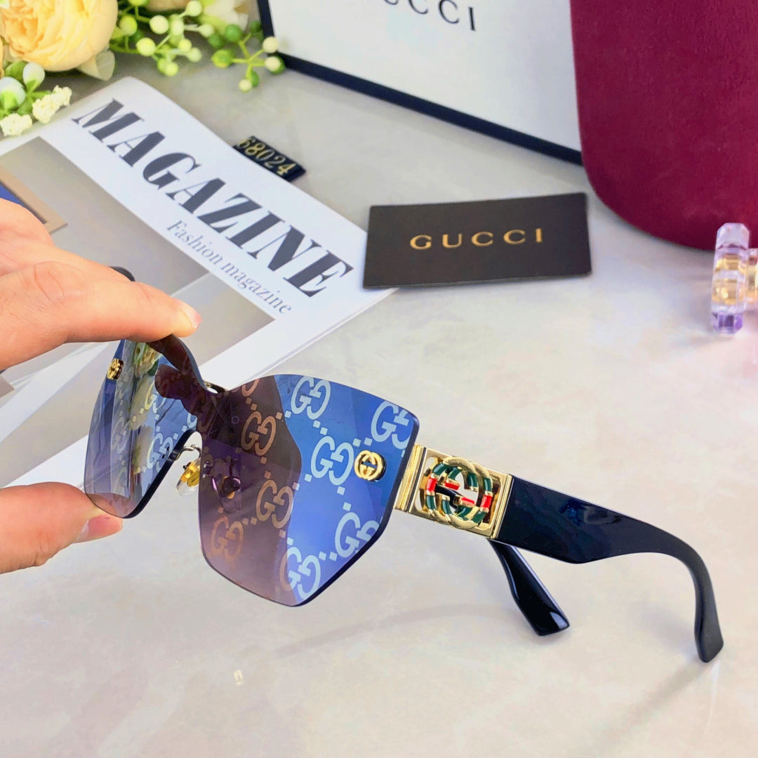 GUCCI MIRRORED BUTTERFLY FRAME SUNGLASSES 571497 IN ACETATE EMBOSSED LOGO