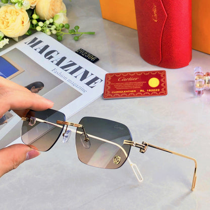 CARTIER RECTANGULAR SUNGLASSES 578002 IN METAL