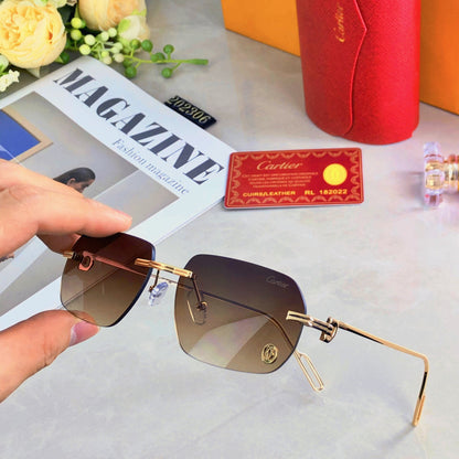 CARTIER RECTANGULAR SUNGLASSES 578002 IN METAL
