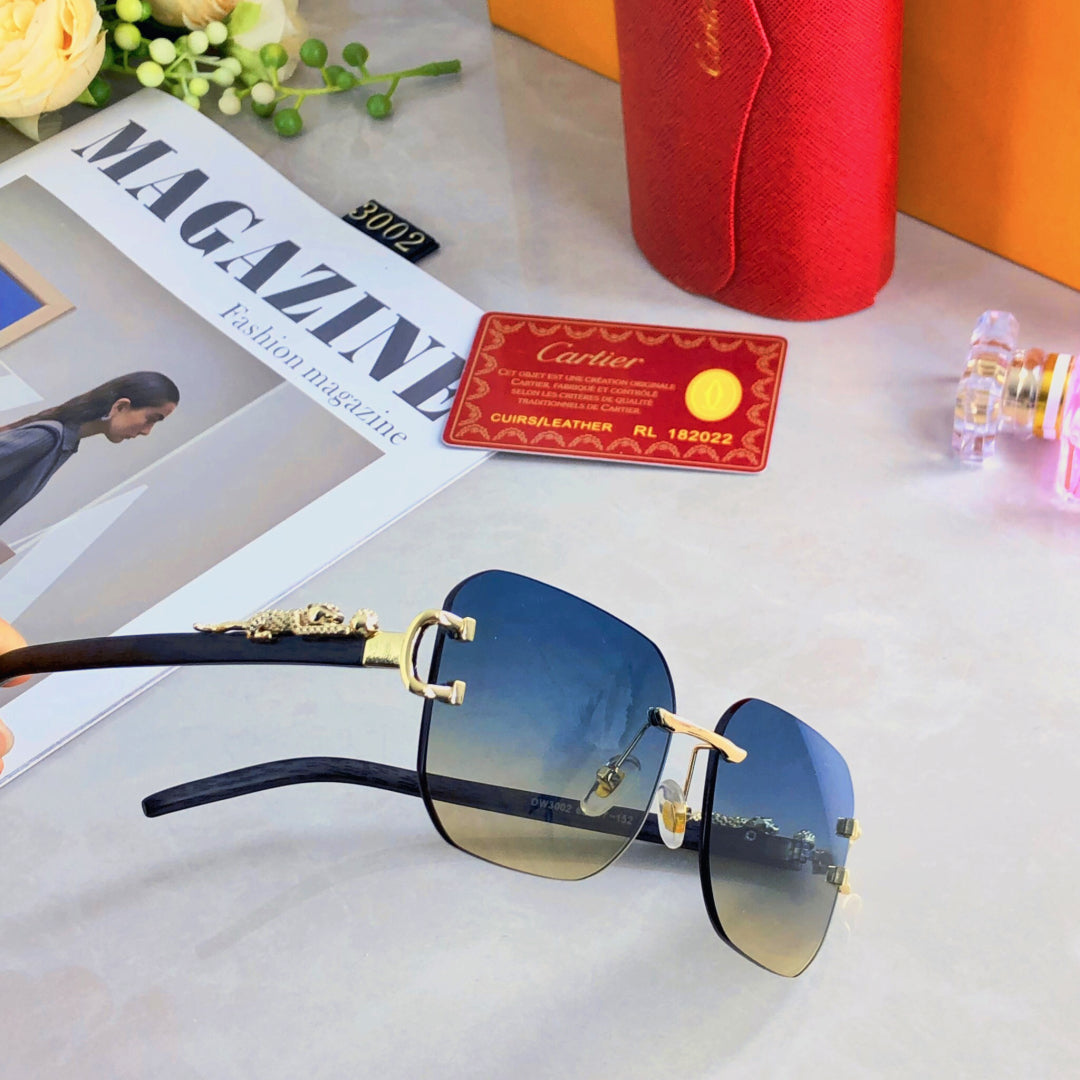 CARTIER PANTHÈRE RECTANGULAR FRAME SUNGLASSES 580762 IN METAL