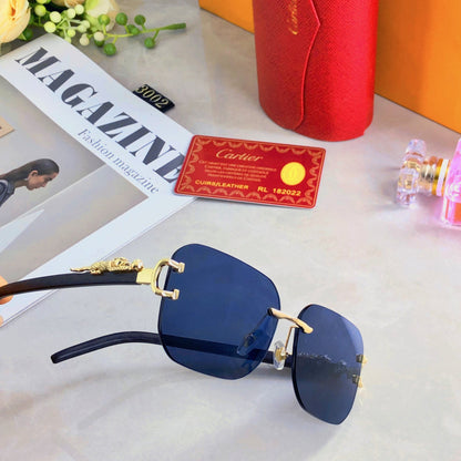 CARTIER PANTHÈRE RECTANGULAR FRAME SUNGLASSES 580762 IN METAL