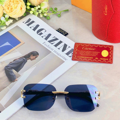 CARTIER PANTHÈRE RECTANGULAR FRAME SUNGLASSES 580762 IN METAL