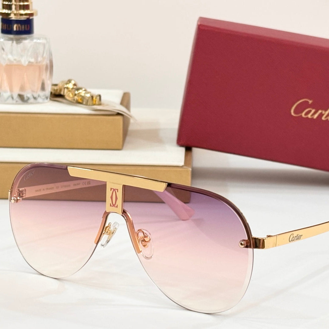CARTIER SIGNATURE AVIATOR FRAME SUNGLASSES 524543 IN METAL