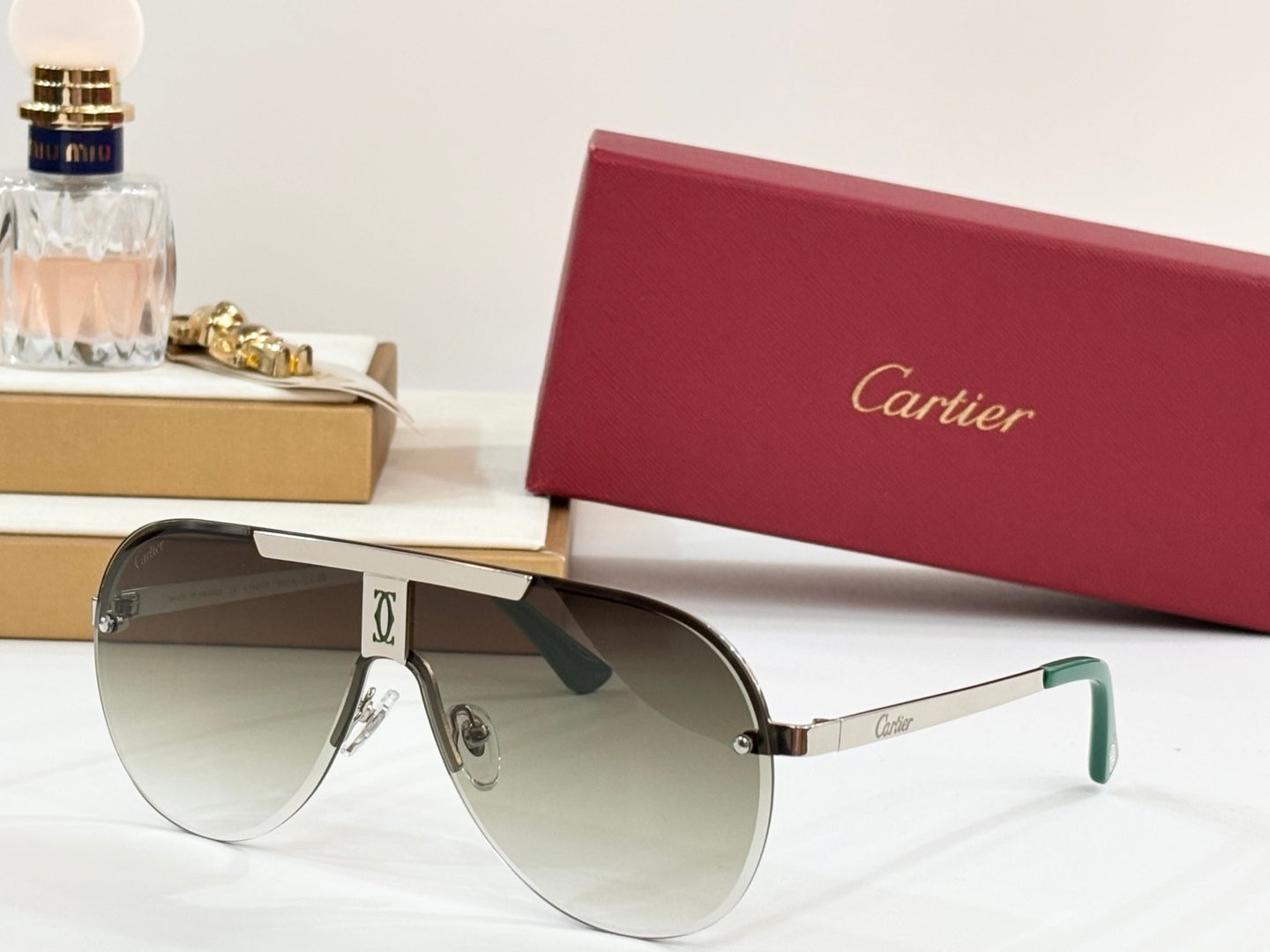 CARTIER SIGNATURE AVIATOR FRAME SUNGLASSES 524543 IN METAL