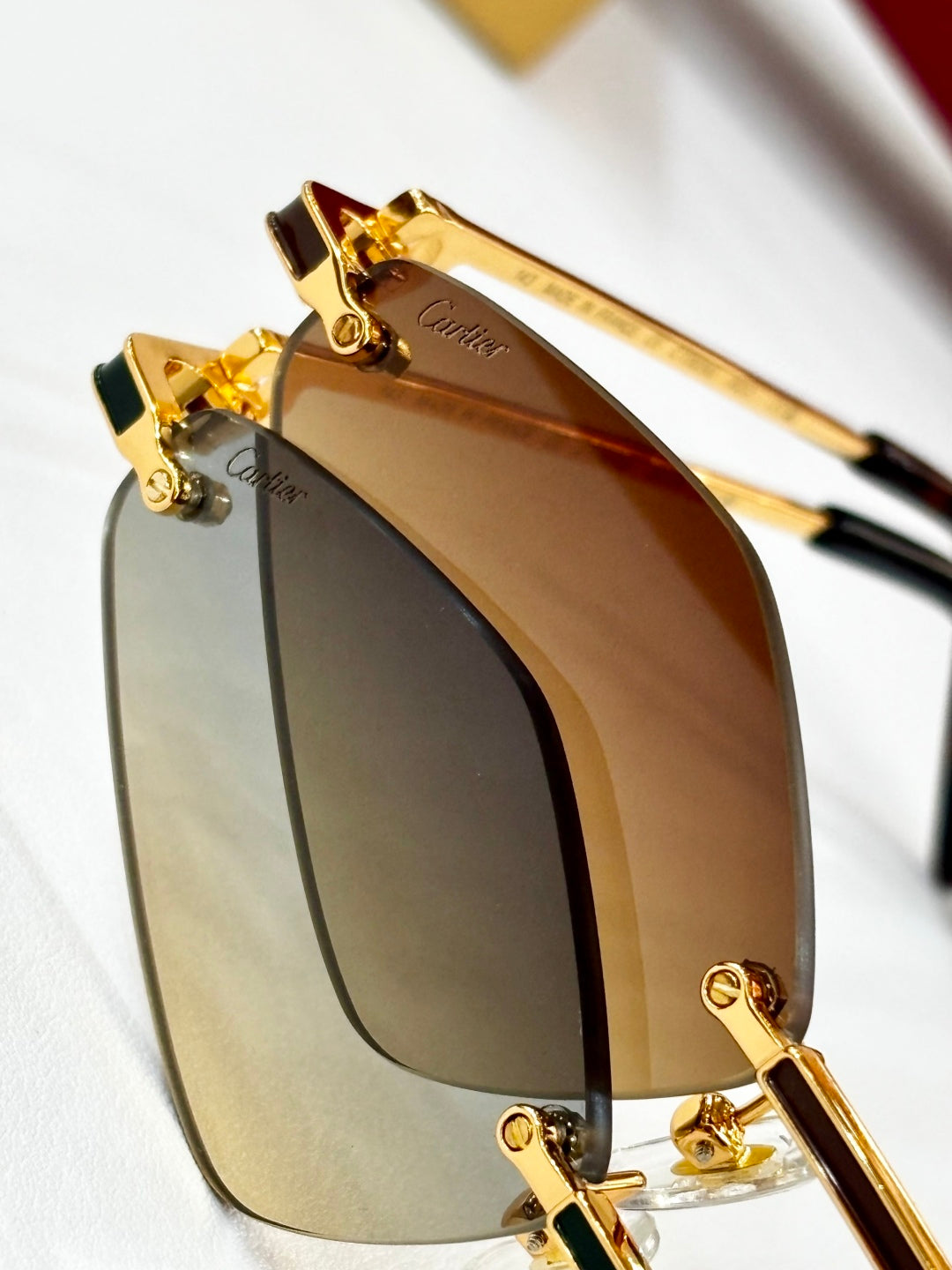 CARTIER RIMLESS ANGULAR FRAME SUNGLASSES CT0695 IN METAL