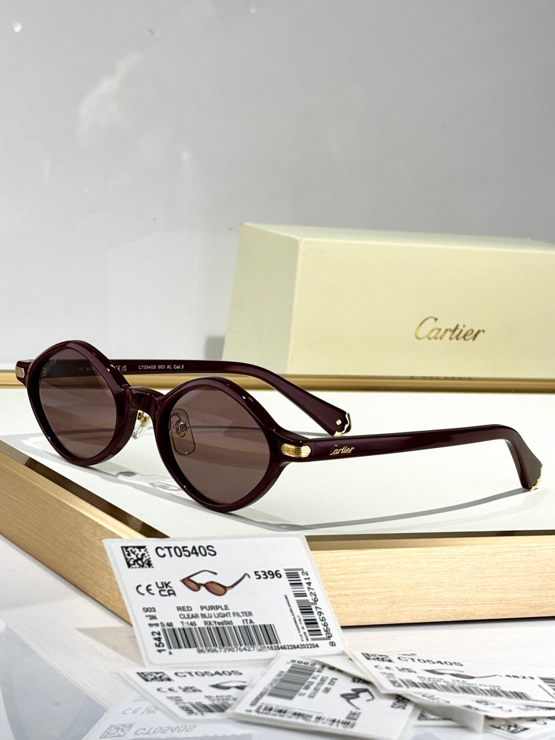 CARTIER PREMIÈRE GEOMETRIC FRAME SUNGLASSES CT0540S IN ACETATE