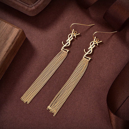 18K YSL Monogram Tassels Earrings