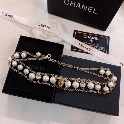 18K  Chanel Pearl Choker Chain Necklace
