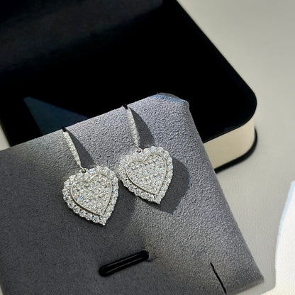 18K Tiffany Heart Diamonds Earrings