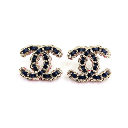 18K  Chanel Pink Resin Leather Earrings