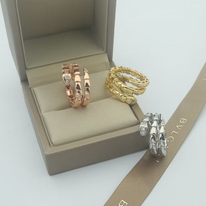 18K BVLGARI Serpenti Viper Demi Diamond Ring