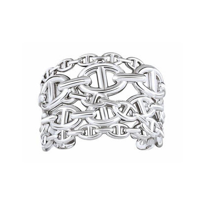 18K Chaine D'Ancre Wide Cutwork Hermes Bracelet