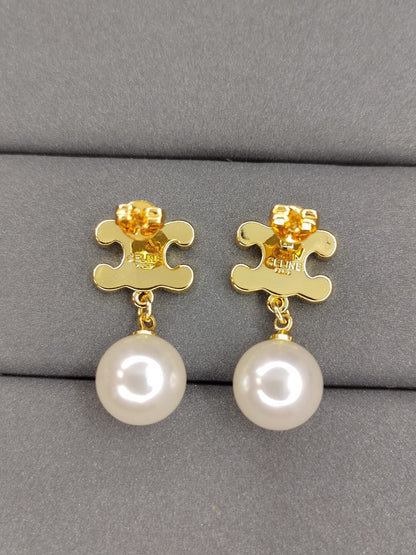 18K Celine Pearls Earrings