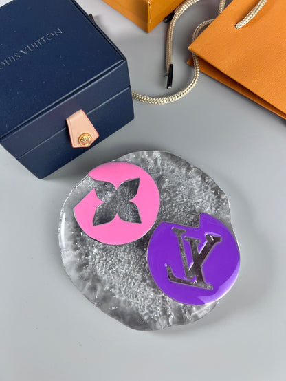 18k Louis Vuitton Perfect Match Pink/Purple Earrings