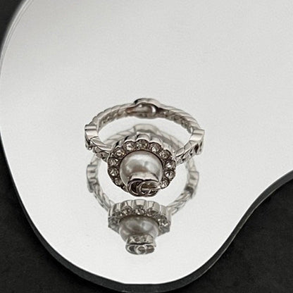 18K Double Gucci Pearl Ring
