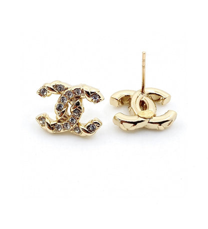 18K  Chanel Full Crystals Earrings