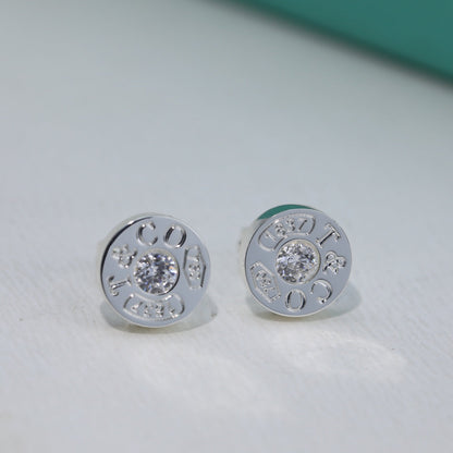 18K Tiffany 1837 Diamond Earrings