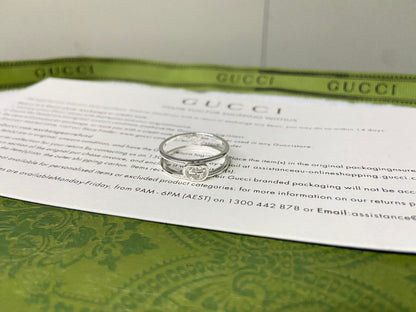 Double Gucci Interlocking Gucci Thin Open Ring