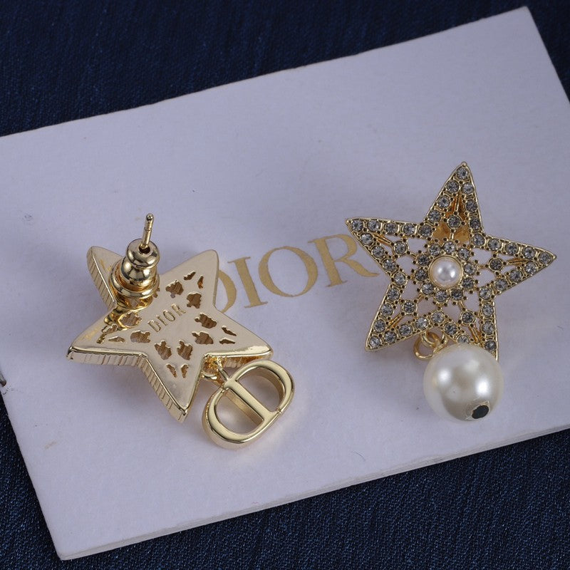 18K Dior Star Diamond Earrings
