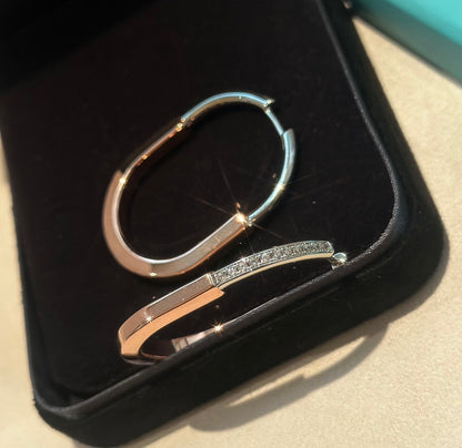 18K Tiffany Lock Diamond Earrings