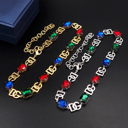 18K DG Crystals Choker Necklace