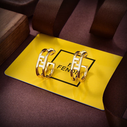 18K Fendi Forever Oval Earrings