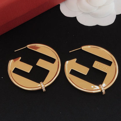 18K Fendi Big Round Earrings