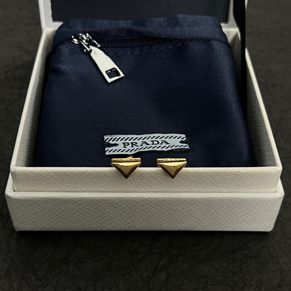 18K Prada Triangle Earrings