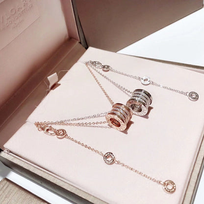 18K B.ZERO1  Demi-Pave Diamonds Necklace