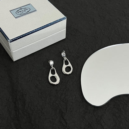 18K Prada Inverted Triangle Earrings