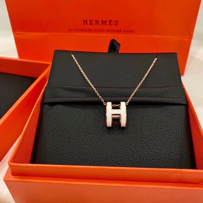 18K Mini Pop Hermes White Necklace