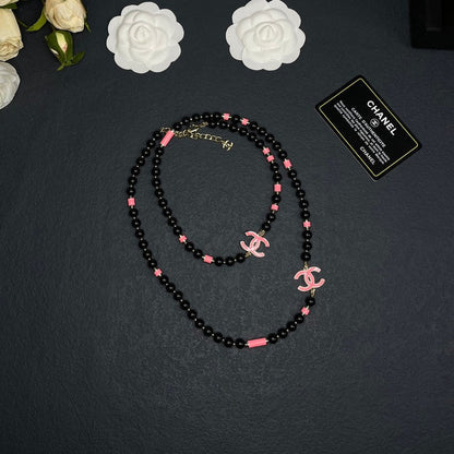 18K  Chanel 24B Black Pearls Necklace