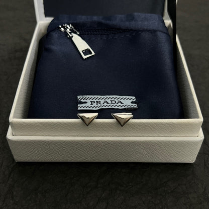 18K Prada Triangle Earrings
