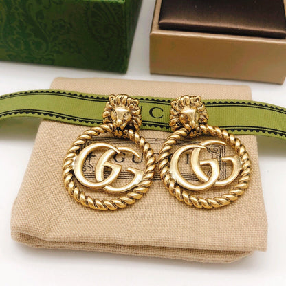 18K Double Gucci Pendant Earrings