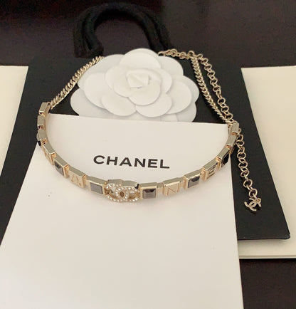 18K  Chanel Gray Crystals Necklace