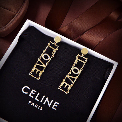 18K Celine LOVE Diamonds Earrings