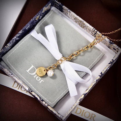 18K Petit Dior Pink Crystal Necklace