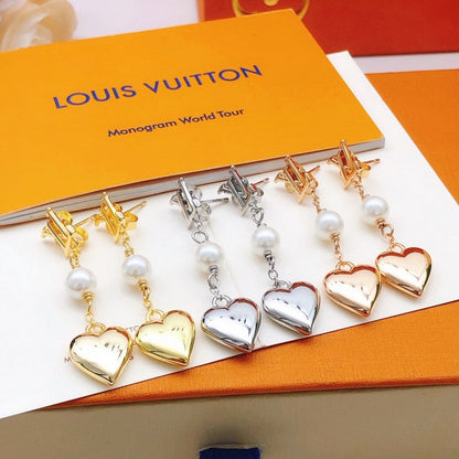 18K Louis Vuitton Heart Earrings