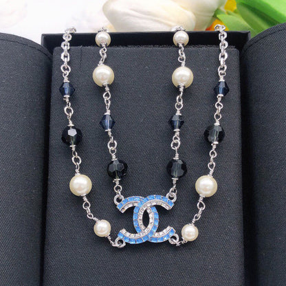 18K  Chanel Blue Resin Necklace