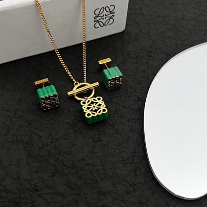 18K LOEWE Anagram Pendant Necklace