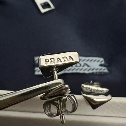 18K Prada Triangle Earrings