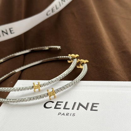 18K Celine Gourmette Crystals Earring
