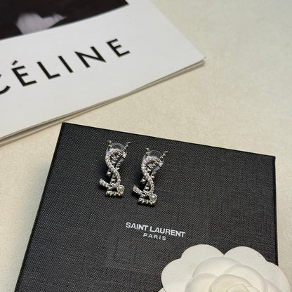 18K YSL Gold Diamond Earrings