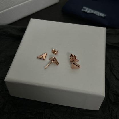 18K Prada Triangle Earrings