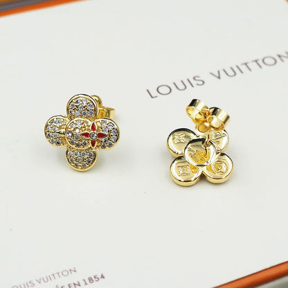 18K Louis Vuitton Vivienne Diamond Earrings