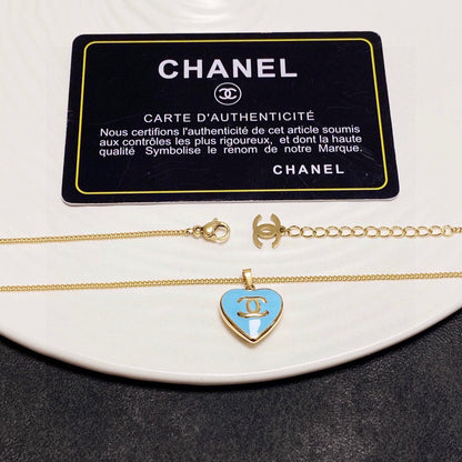 18K  Chanel Blue Heart Necklace