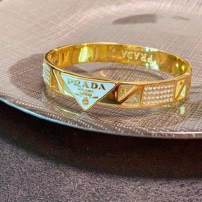 18K Prada Triangle Diamond Bracelet