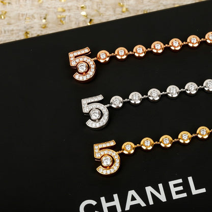 18K  Chanel NO.5 Diamond Gold Bracelet